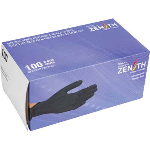 Heavyweight Tactile Grip Examination Gloves, Small, Nitrile, 8-mil, Powder-Free, Black Action Paper