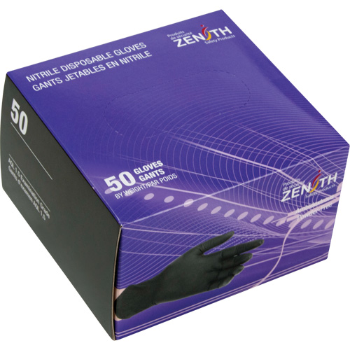 Vending Pack Disposable Gloves, Small, Nitrile, 5-mil, Powder-Free, Black, Class 2 Action Paper