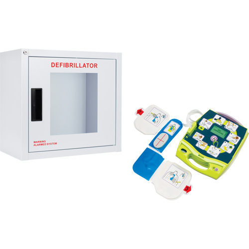 AED Plus&reg; Defibrillator & Wall Cabinet Kit, Semi-Automatic, English, Class 4 Action Paper