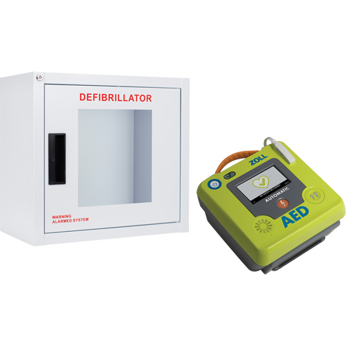 AED 3 AED & Wall Cabinet Kit, Semi-Automatic, French, Class 4 Action Paper