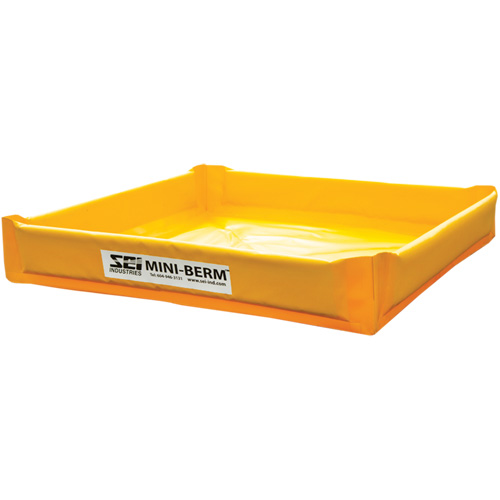 Berme de confinement compacte Mini-Berm en PVC jaune, Capacit&eacute; 60 gal. US, 4' la x 4' lo x 6" h Action Paper