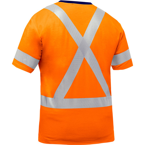 Chemise &agrave; manches courtes et X au dos Bisley, Poly-coton, Petit, Orange haute visibilit&eacute; Action Paper