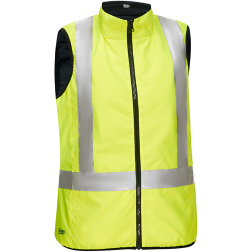 Veste bouffante, enveloppante et r&eacute;versible avec X au dos Bisley pour femmes, Jaune lime haute visibilit&eacute;, Petit, Polyester Action Paper