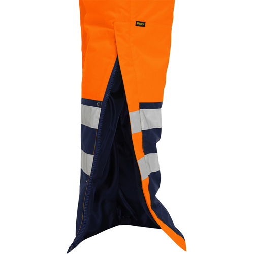 Bisley&reg; Extreme Cold Bib Overall, Polyester, Small, High Visibility Orange Action Paper