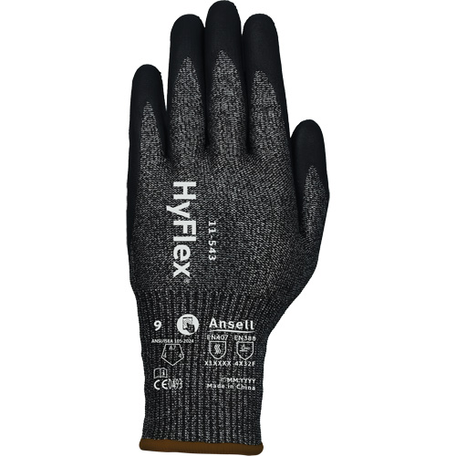 HyFlex&reg; 11-543 Cut Resistant Gloves, Size 6, 13 Gauge, Nitrile Coated, Nylon/Stainless Steel/HPPE/Spandex Shell, ASTM ANSI Level A7/EN 388 Level F Action Paper