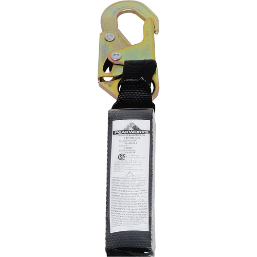 SA-54022-4 Shock Absorbing Lanyard, 4', Form Hook Center, Snap Hook Leg Ends, Polyester Action Paper