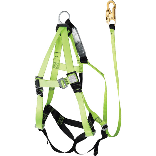 FBH-10000A6440-4 4' Class A Harness & Lanyard with 350 lbs. Capacity, Harness/Lanyard Combo Action Paper