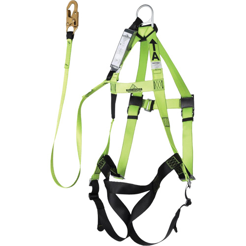 FBH-10000A6440-4 4' Class A Harness & Lanyard with 350 lbs. Capacity, Harness/Lanyard Combo Action Paper