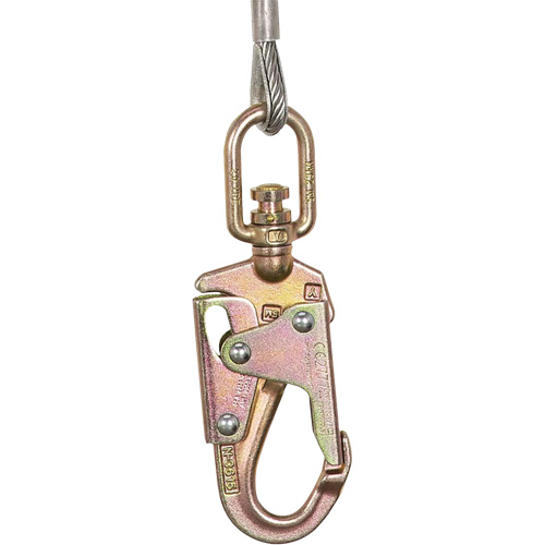 SRL-73302-60LE Cordage de s&eacute;curit&eacute; autor&eacute;tractable, 60', Acier galvanis&eacute;, Pivotant Action Paper