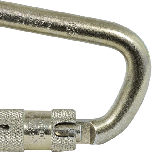 CP-03015-1 Zinc Plated Carabiner with 1" Gate Opening, Steel Action Paper