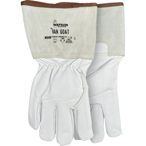 Gants r&eacute;sistant &agrave; la coupe et &agrave; l'arc &eacute;lectrique Van Goat 549, Taille Moyen, Enveloppe en Cutshield/Para-aramide/Polyester/Acier inoxydable/Ch&egrave;vre, ASTM ANSI niveau A6/EN 388 niveau F Action Paper