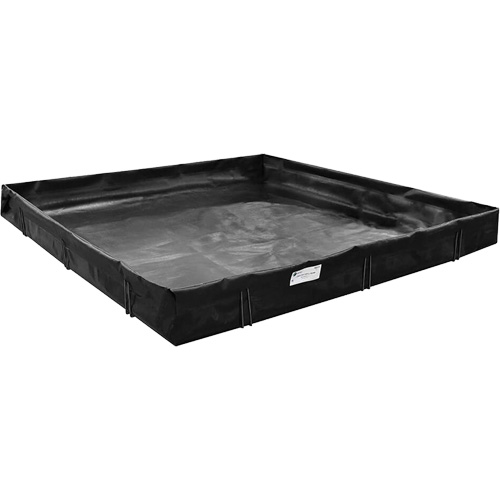 Spill Containment Berm, 598 US gal. Capacity, 10' W x 8' L x 1" H, L-Bracket Action Paper