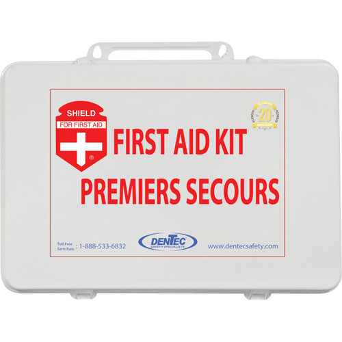 Trousse de premiers soins Shield, R&eacute;pond ou surpasse la norme CSA Z1220-24 type 2 environnements &agrave; faible risque, Grand (51-100 travailleurs) Action Paper