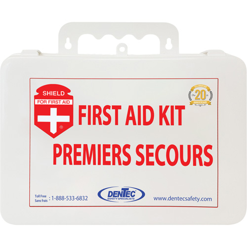 Trousse de premiers soins Shield, R&eacute;pond ou surpasse la norme CSA Z1220-24 type 2 environnements &agrave; faible risque, Petit (2-25 travailleurs) Action Paper