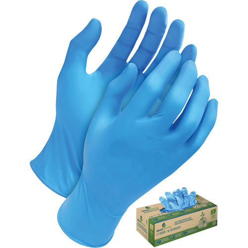 Gants jetables en tri polym&egrave;re, Petit, Poly&eacute;thyl&egrave;ne, 5 mils, Sans poudre, Bleu Action Paper