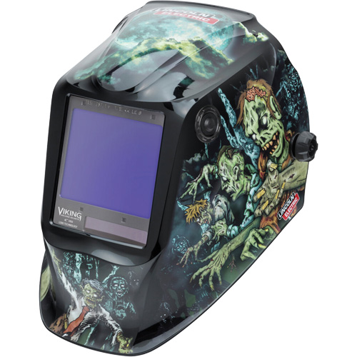 VIKING 3350 Zombie Welding Helmet, 3.74" L x 3.34" W View Area, 5 - 13 Shade Range Action Paper