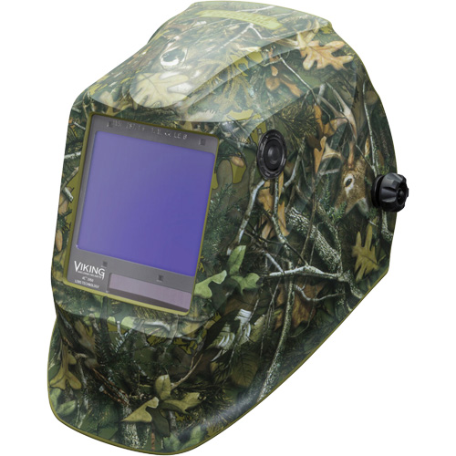 VIKING 3350 White Tail Camo Welding Helmet, 3.74" L x 3.34" W View Area, 5 - 13 Shade Range Action Paper
