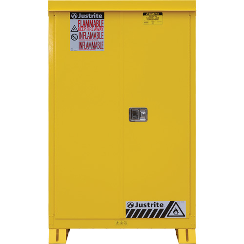 Outdoor Flammable Storage Cabinet, 45 gal., 2 Door, 43" W x 65" H x 18" D Action Paper
