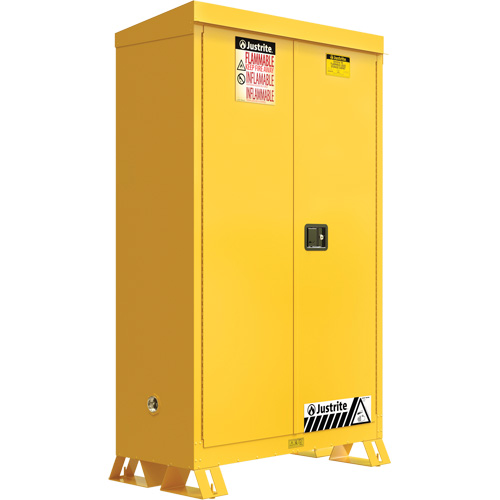 Outdoor Flammable Storage Cabinet, 45 gal., 2 Door, 43" W x 65" H x 18" D Action Paper