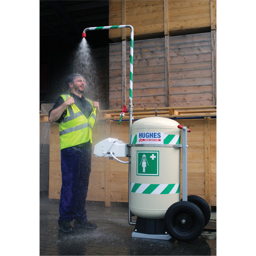 Mobile Self-Contained Emergency Safety Shower with Eye & Face Wash, 30 gal. Capacity, Meets None Action Paper