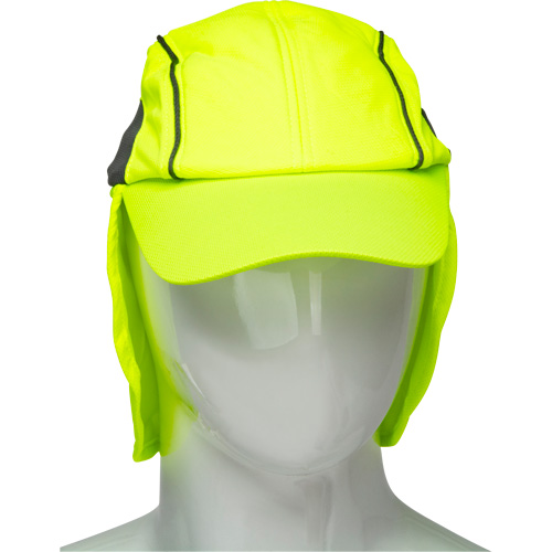 Chapeaux de refroidissement avec voiles pour le cou, Lime haute visibilit&eacute; Action Paper