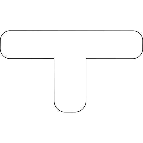 Floor Marking Shapes, T, 9.5" L x 6.5" W, White, Vinyl Action Paper
