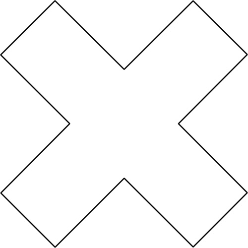 DuraStripe X-Treme X's, Cross, 6" L x 6" W, White, Vinyl Action Paper