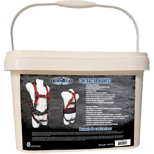 Contractor Safety Harness in Pail, CSA Certified, Class AP, Medium, 352 lbs. Cap. Action Paper
