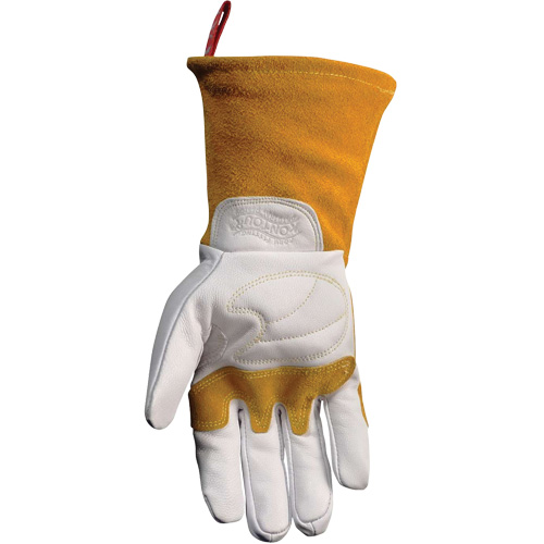 Caiman&reg; Premium TIG/MIG Welder's Gloves with FR Insulated Split Cowhide Back, Grain Goatskin, Size X-Large Action Paper