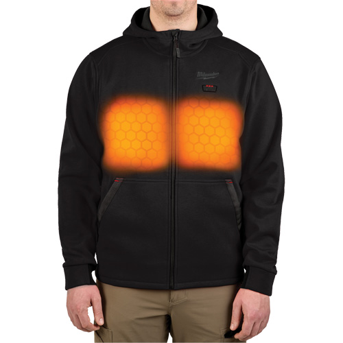 M12 Heated Hoodie (Jacket Only), Men's, Large, Black, Poly-Cotton Action Paper