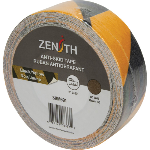 Anti-Skid Tape, 2" x 60', Black & Yellow Action Paper