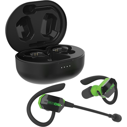 Black & Green UltraComm Aware Bluetooth Earbuds Action Paper