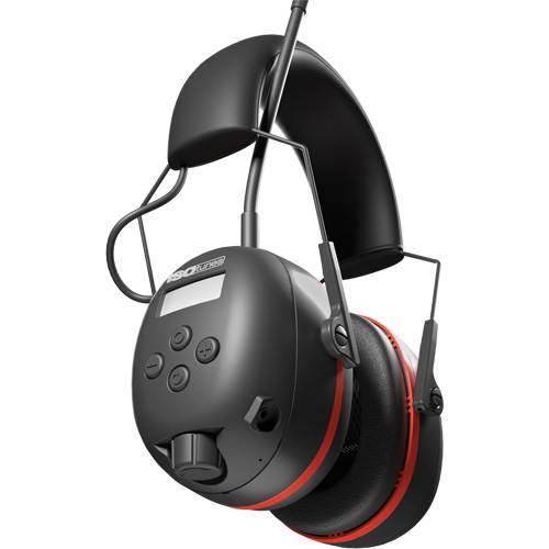 &eacute;couteurs AM/ FM Air Defender noir & Rouge, Style Bandeau, 24 dB Action Paper