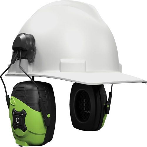 Safety Green Link Aware Bluetooth Earmuffs, Cap Mount Style, 21 dB Action Paper