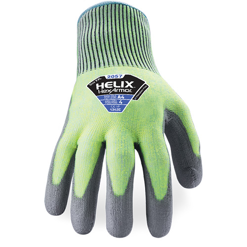 Gants r&eacute;sistant &agrave; la coupe & l'abrasion Helix 2057, Taille 6/T-petit, Calibre 13, Rev&ecirc;tement Polyur&eacute;thane, Enveloppe en PEHP, ASTM ANSI niveau A4/EN 388 niveau C Action Paper