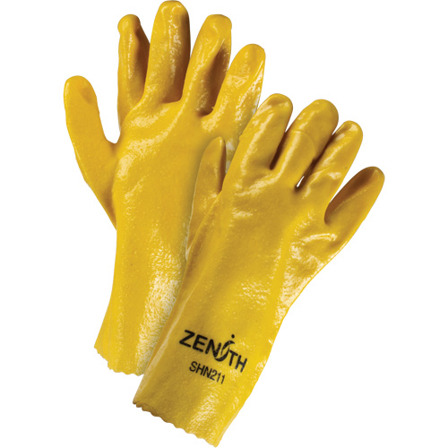 Gants &agrave; fini rugueux et r&eacute;sistants aux produits chimiques, Taille 9, 12" lo, PVC, Doublure en Interlock, 47-mil Action Paper