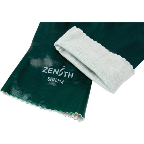 Gants verts &agrave; double enduit, 12" lo, PVC, Doublure en Jersey de coton, 70 mils Action Paper