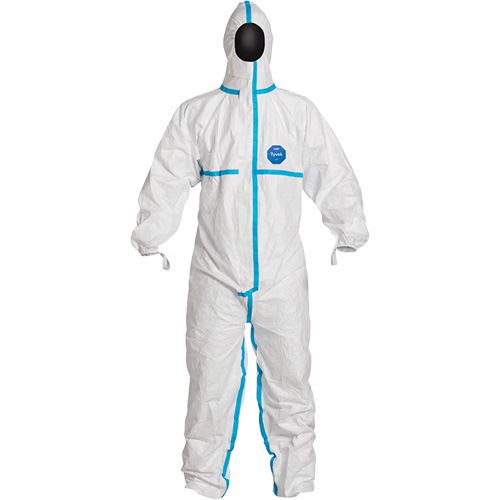 Hooded Coveralls, X-Large, White, Tyvek&reg; 600 Action Paper
