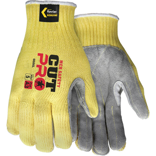 CutPro&reg; Cut Resistant Work Gloves with Split Leather Palm, Size Small, 7 Gauge, Kevlar&reg; Shell, ASTM ANSI Level A3 Action Paper