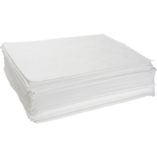 Meltblown Sorbent Pads, Oil Only, 15" x 19", 14 gal. Absorbancy Action Paper