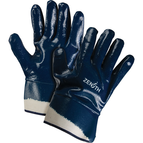 Gants &agrave; poignet de s&eacute;curit&eacute; de poids lourd, 10/T-Grand, R&ecirc;vetement Nitrile, Enveloppe en Coton Action Paper