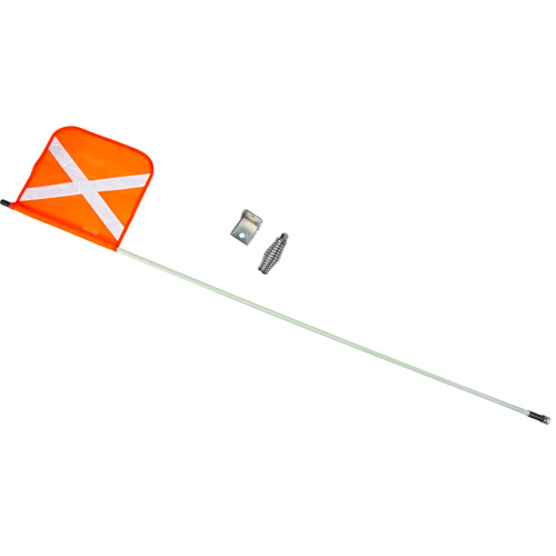 Heavy-Duty Safety Whip, Threaded Mount, 5' High, Orange with Reflective X Action Paper