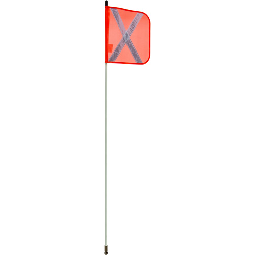 Heavy-Duty Safety Whip, Threaded Mount, 5' High, Orange with Reflective X Action Paper