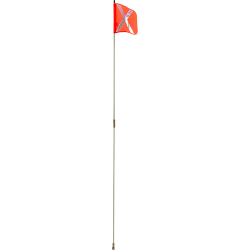 Tige de s&eacute;curit&eacute; robuste, Fixation Filet&eacute;, Hauteur 8', Orange avec X r&eacute;fl&eacute;chissant Action Paper