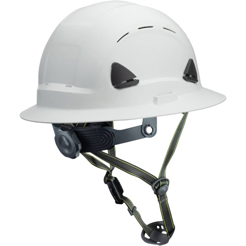 Casque Fibre Metal de style escalade avec bordure compl&egrave;te, R&eacute;pond aux normes CSA type 2, Suspension Rochet, Ventil&eacute; Action Paper