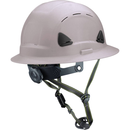 Casque Fibre Metal de style escalade avec bordure compl&egrave;te, R&eacute;pond aux normes CSA type 2, Suspension Rochet, Ventil&eacute; Action Paper