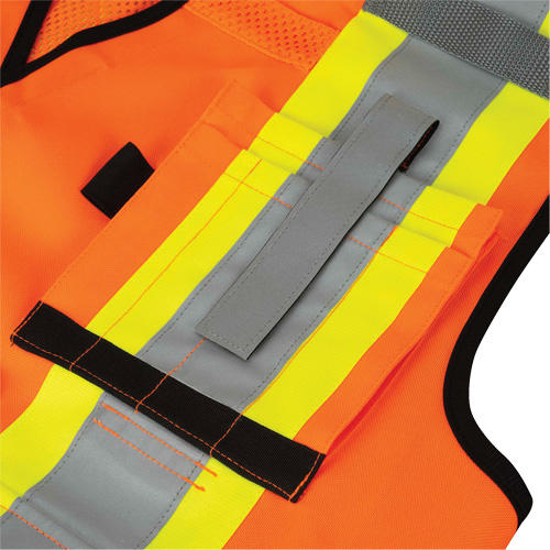 6680 High-Visibility Antimicrobial Mesh-Back Surveyor Vest, High Visibility Orange, Small, Polyester Action Paper