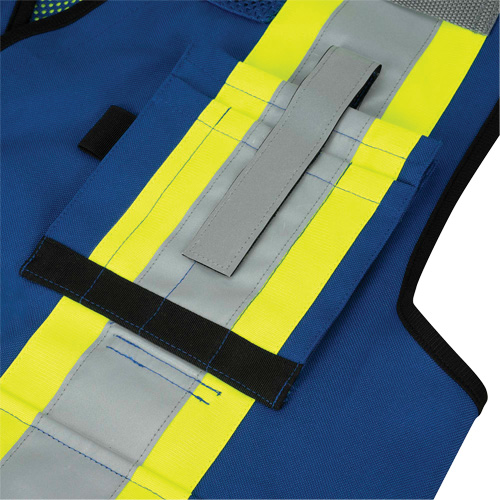 6681 High-Visibility Antimicrobial Mesh-Back Surveyor Vest, Royal Blue, Small, Polyester Action Paper