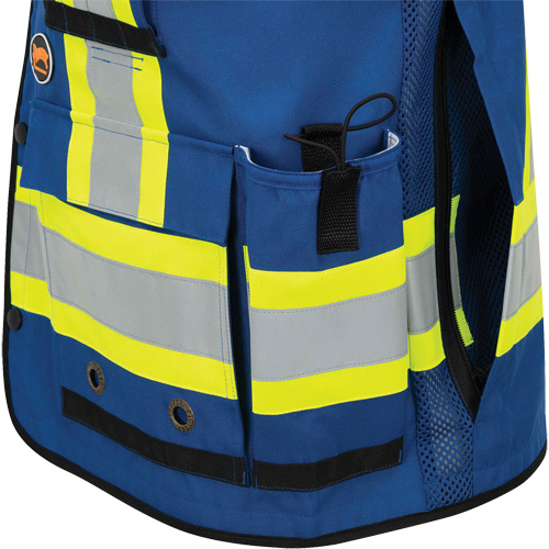 6681 High-Visibility Antimicrobial Mesh-Back Surveyor Vest, Royal Blue, Small, Polyester Action Paper