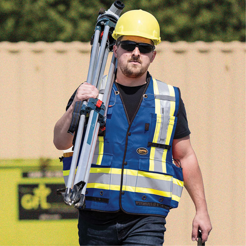 6681 High-Visibility Antimicrobial Mesh-Back Surveyor Vest, Royal Blue, Small, Polyester Action Paper